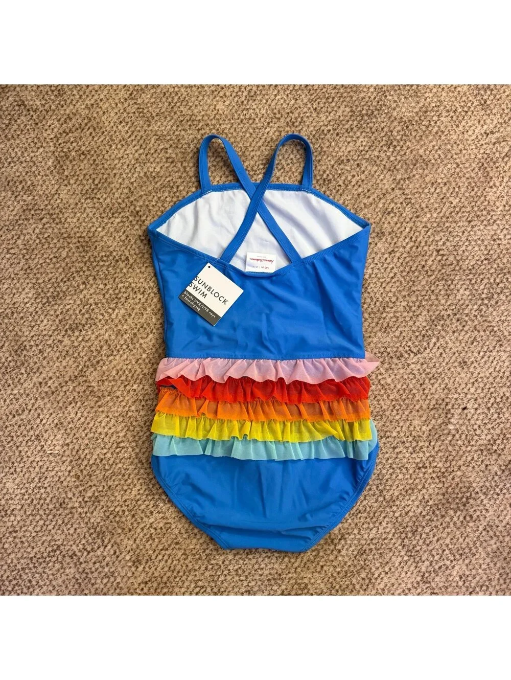 Hanna Andersson Rainbow Tulle One Piece Swim Suit NWT Size 140 (US 10)